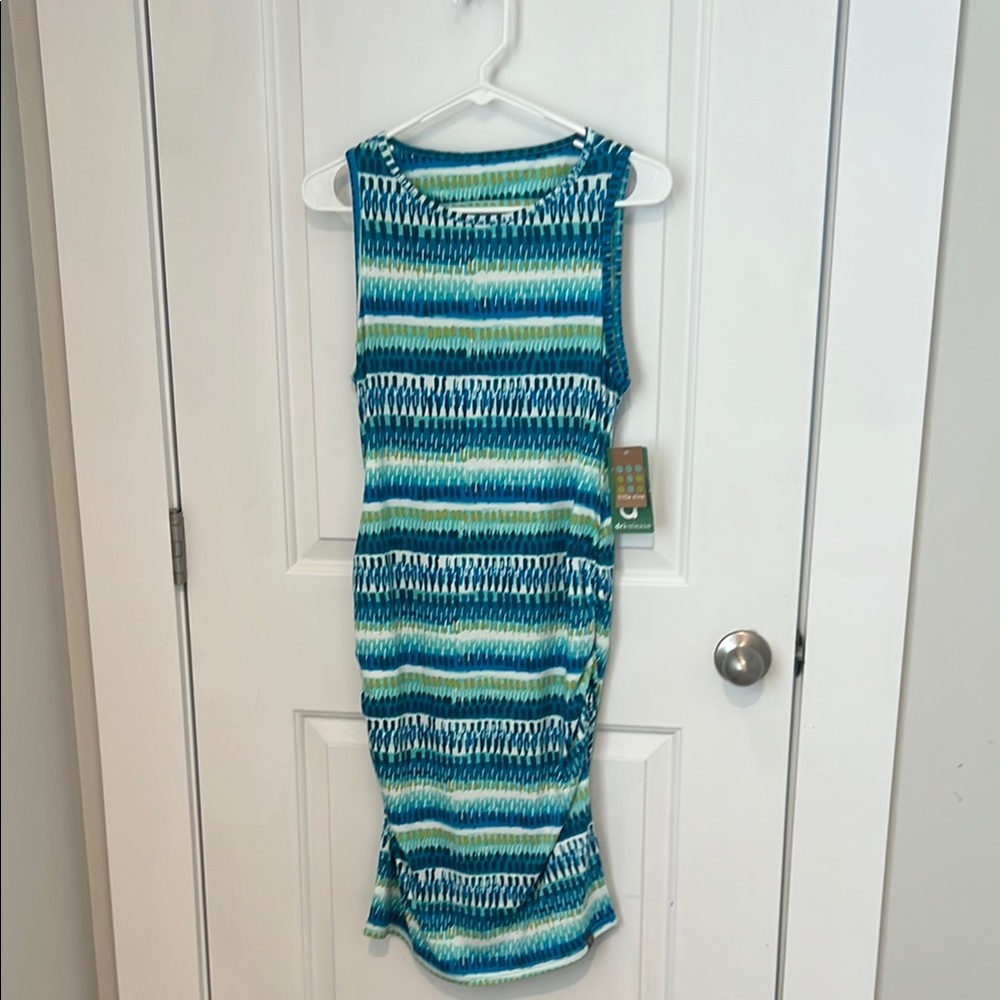 Title nine Blue Green Halter Sheath Dress Size M